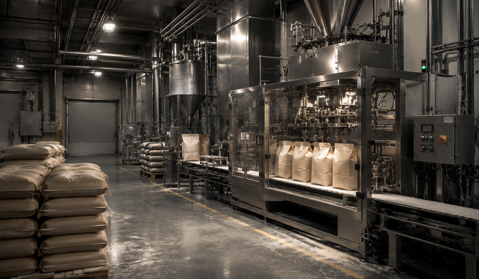 Combustible dust explosion and surface temperature risk in a flour packaging facility